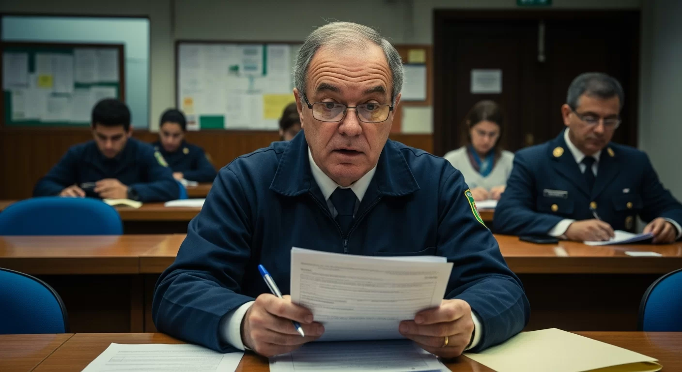 Cena de trabalhador preocupado na agência do INSS com fila ao fundo, refletindo benefício INSS negado por falta de qualidade de segurado